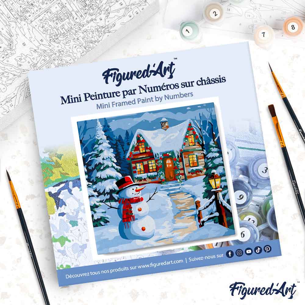Peinture par numéro 20x20 - Bonhomme de neige