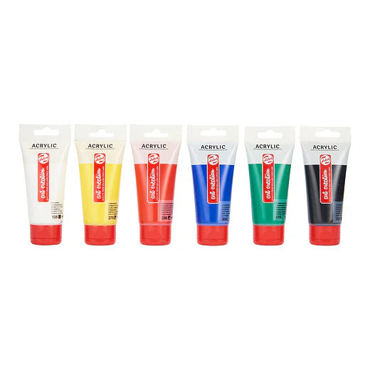 Peinture acrylique Royal Talens - Set de 6 x 75ml - Primaires