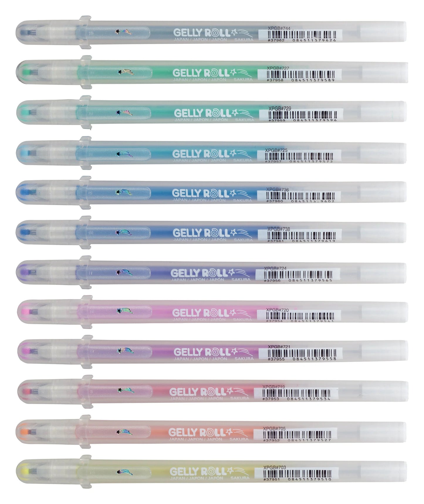 Set de 12 stylos gel à paillettes