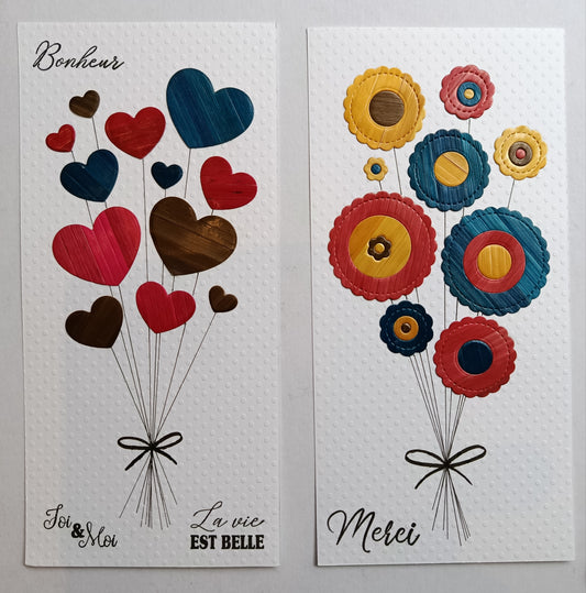 Carte unique 21.5x10.5cm - Marqueterie de paille (Copie)