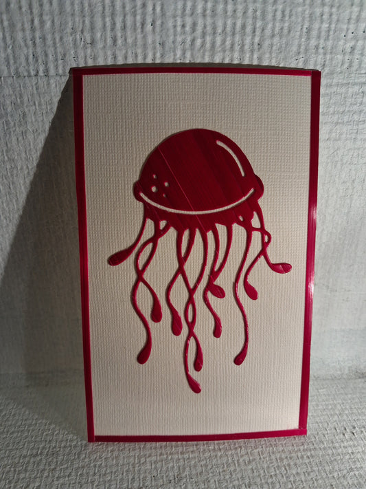 Carte Méduse rose fushia