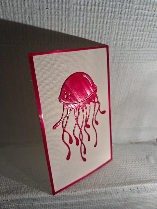 Carte Méduse rose fushia