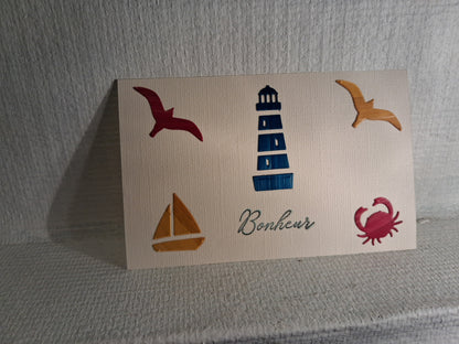 Carte bord de mer "Bonheur"