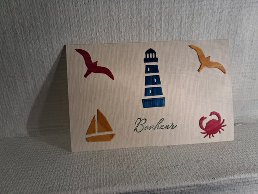 Carte bord de mer "Bonheur"