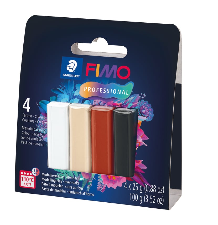 Lot de 4 pâtes FIMO pro nature