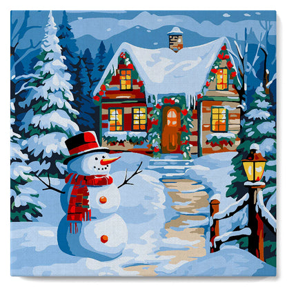 Peinture par numéro 20x20 - Bonhomme de neige