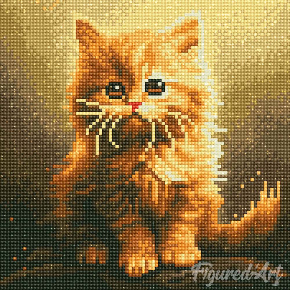 Kit de broderie diamant 25x25cm - Chaton mignon