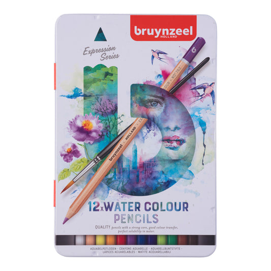 12 crayons de couleurs aquarelle - Boîte métal