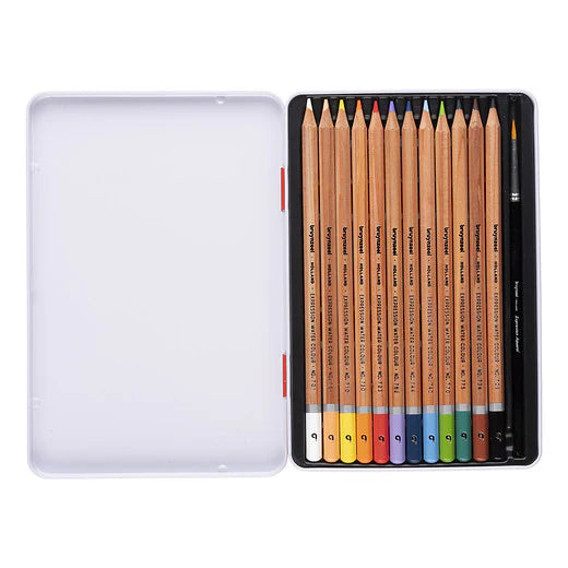 12 crayons de couleurs aquarelle - Boîte métal
