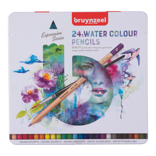 24 crayons de couleurs aquarelle - Boîte métal