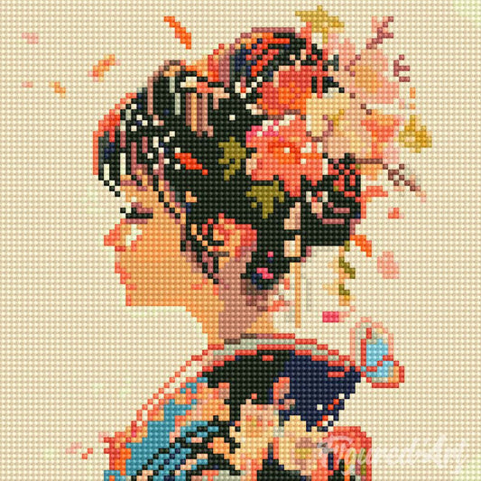 Kit de broderie diamant 25x25cm - L'amour à la japonaise