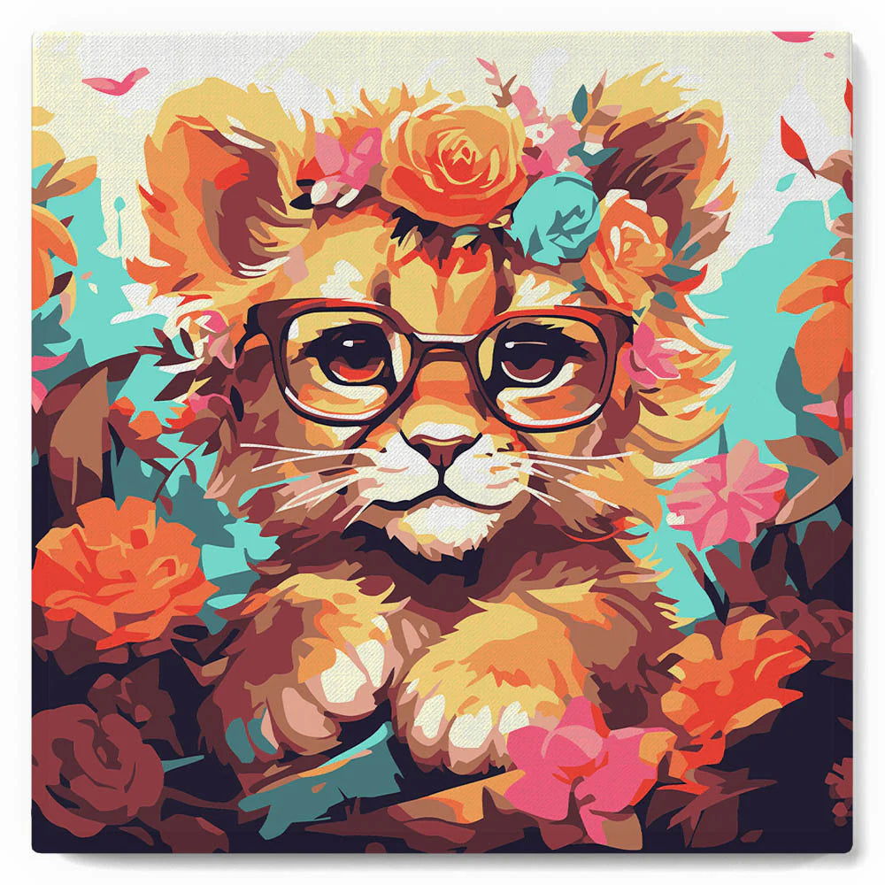 Peinture par numéro 20x20 - Lion mignon