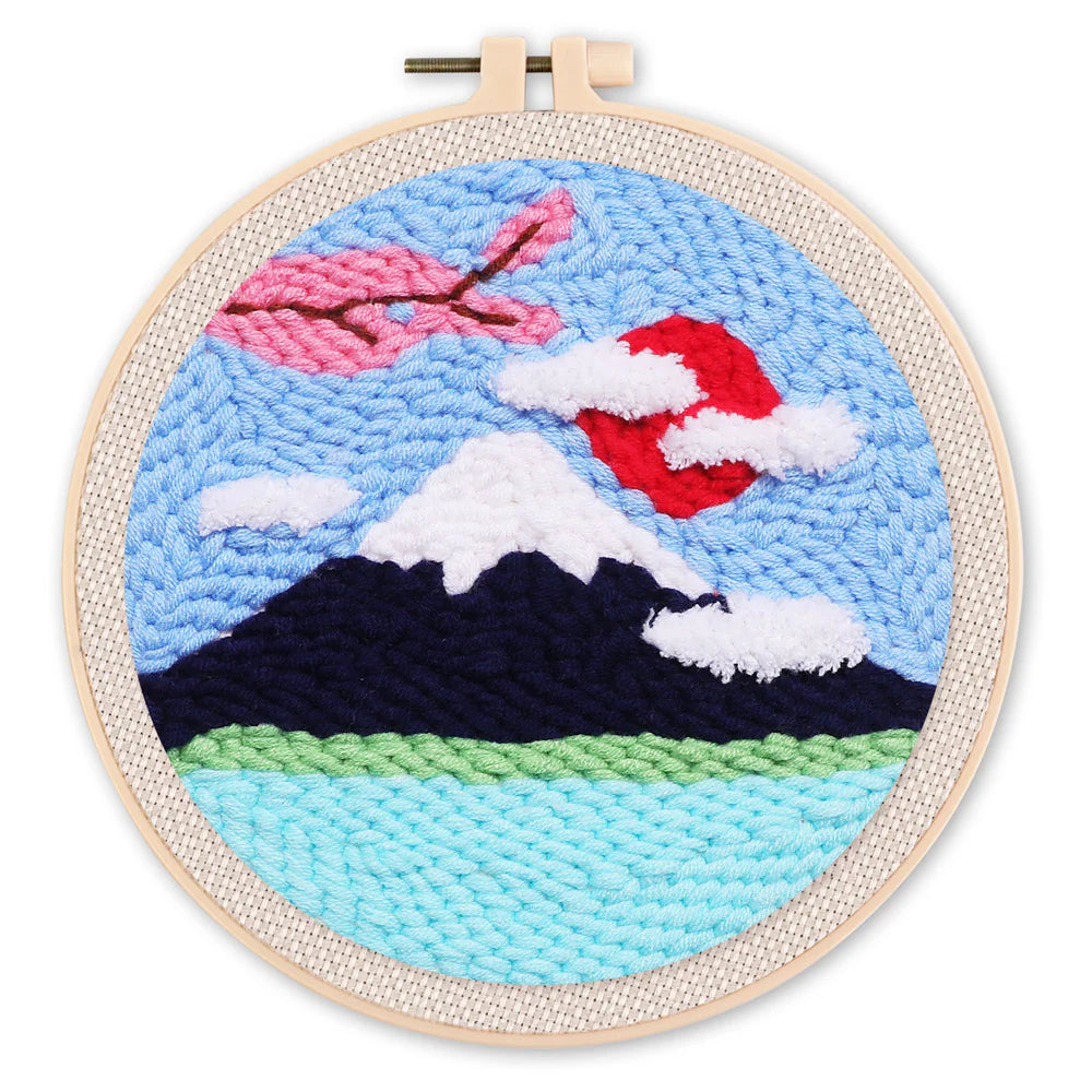 Kit de punch needle - Mont Fuji et cerisier