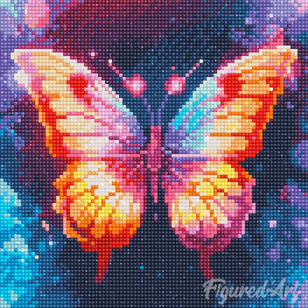 Kit de broderie diamant 25x25cm - Papillon éclatant