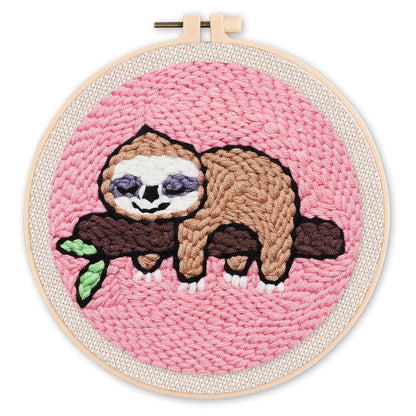 Kit de punch needle - Paresseux sur une branche