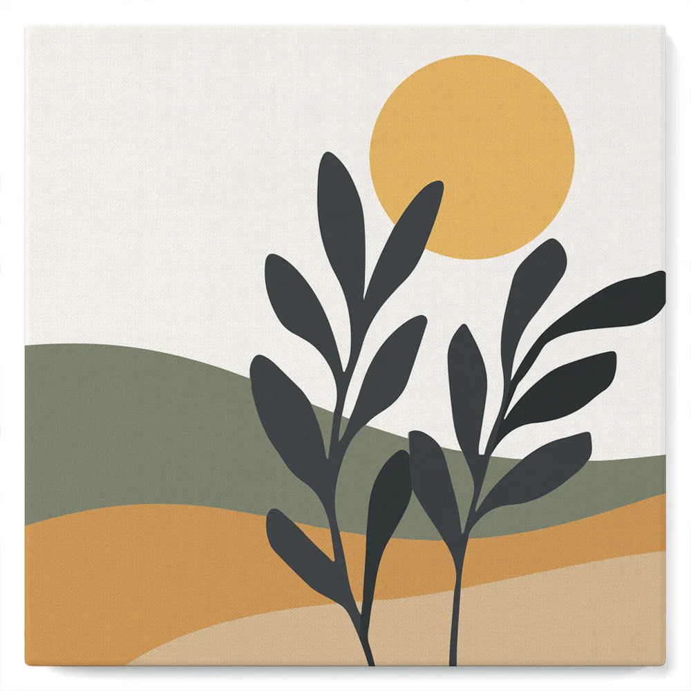 Peinture par numéro 20x20 - Paysage et plantes minimalistes
