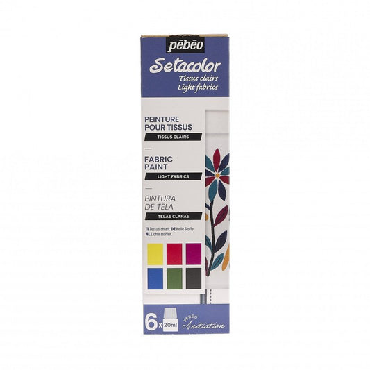 Set initiation - Peinture pour tissus clairs - 6x20ml