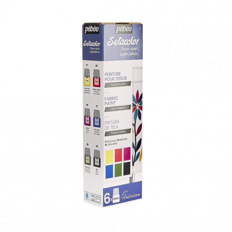 Set initiation - Peinture pour tissus clairs - 6x20ml