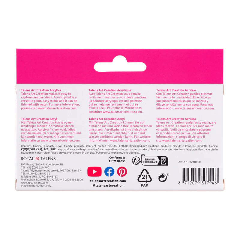 Peinture acrylique Royal Talens - Set de 6 x 12ml