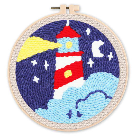 Kit de punch needle - Phare dans la nuit