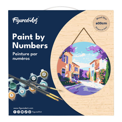 Peinture par numéro sur disque bois - Provence
