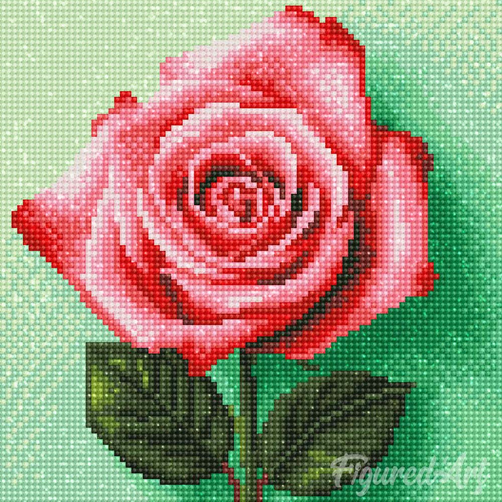 Kit de broderie diamant 25x25cm - Superbe rose