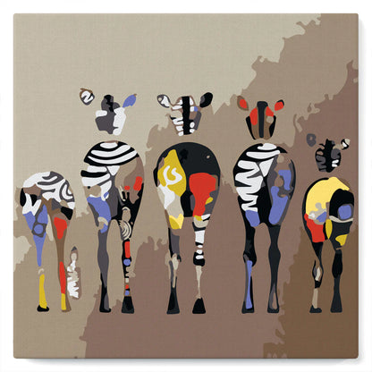 Peinture par numéro 20x20 - Zèbres de dos